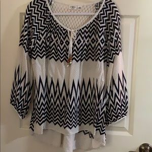 Pretty Navy & Beige Top